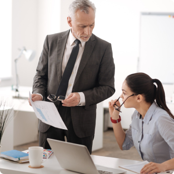 Two architect discussing about design